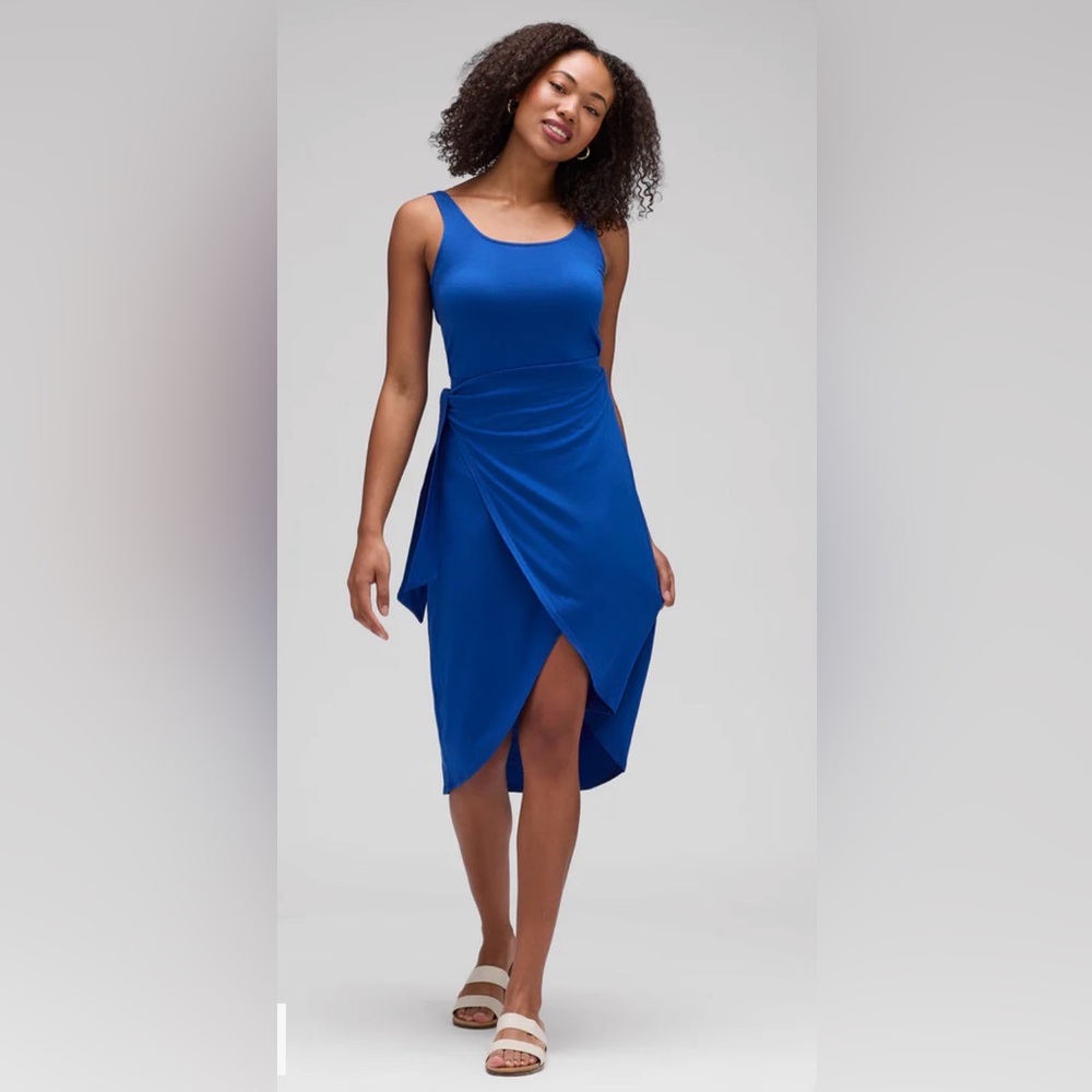 Unbound Merino Blue Wrap Dress